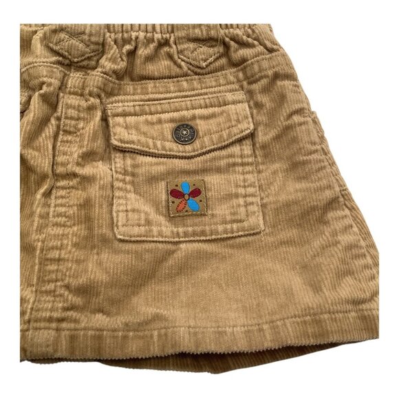 Koala Kids Baby Girl Corduroy Skirt 12M With Floral Embroidery & Pockets Brown - Picture 9 of 11